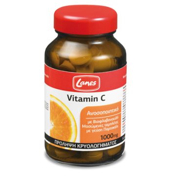 Lanes Βιταμίνη C 1000mg με Βιοφλαβονοειδή, 60 μασώμενες ταμπλέτες, γεύση πορτοκάλι
