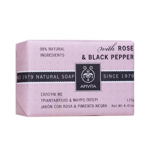 Apivita Natural Soap Rose & Black Pepper 125gr