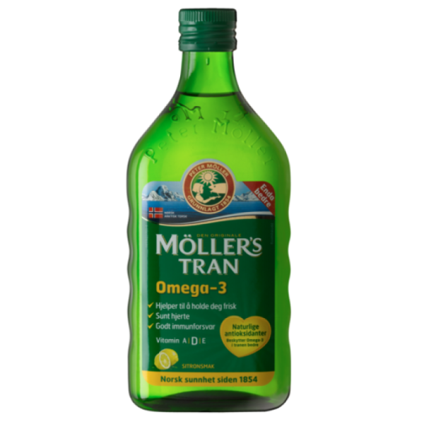 Moller's Cod Liver Oil Μουρουνέλαιο Γεύση Λεμόνι, 250ml